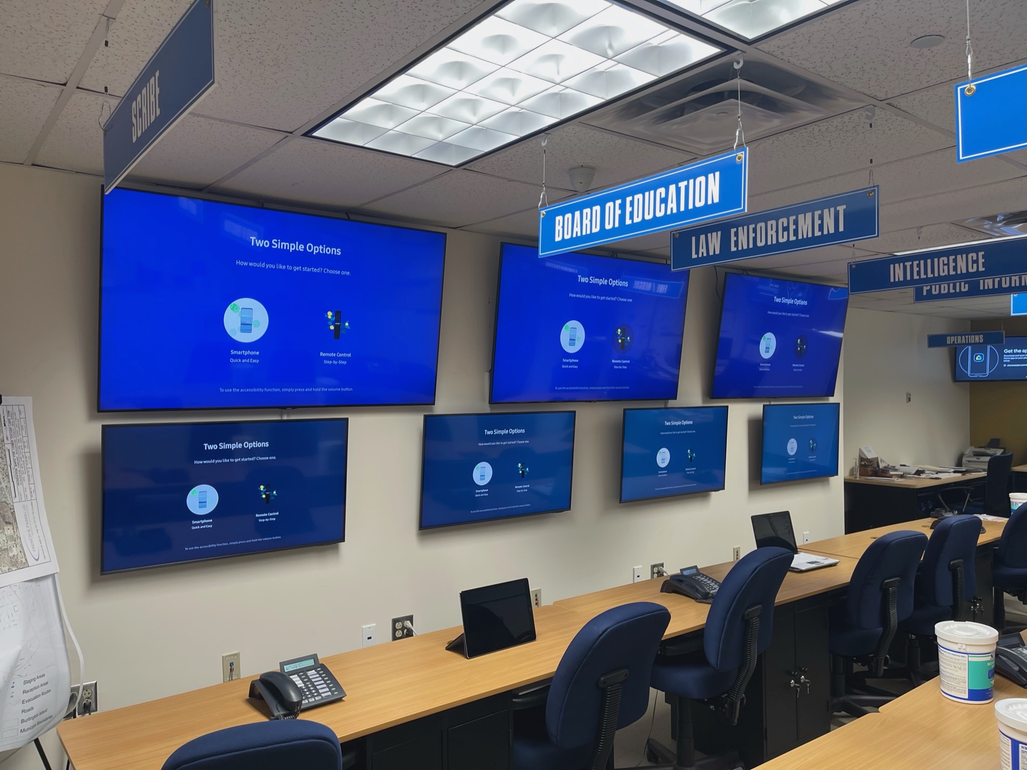 Display Wall for Command Center with 7 TVs